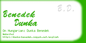 benedek dunka business card